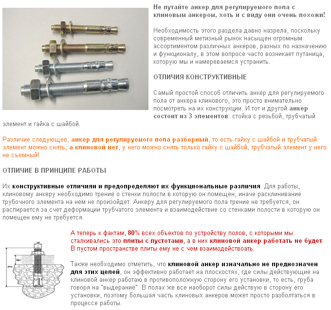 Анкерные Болты Для Регулируемого Пола Купить